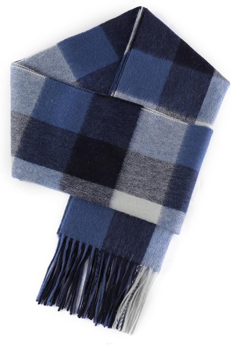 SKNSOFT Winter Wool Plaid Scarf for Men,Women Fashion Tartan Wrap Checkered Scarves - Image 1